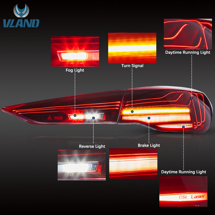 VLAND Full LED Tail Lights Assembly for BMW 4 Series Second Generation (G22/G23/G26) 2021-2023