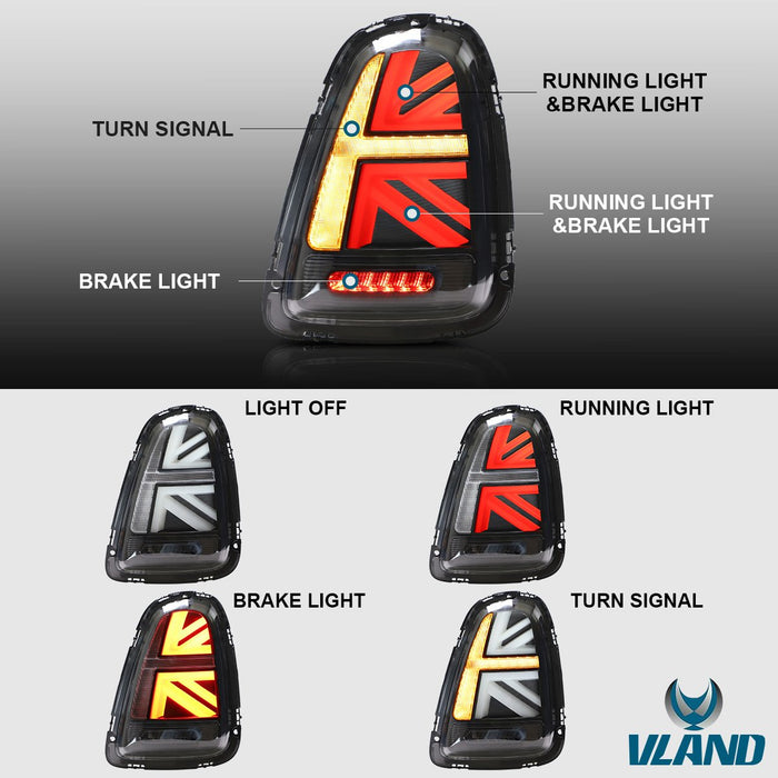 Vland LED Tail Lights For Mini Cooper R-Series 2007-2013 w/ Sequential Indicator (MOQ of 100 Sets)