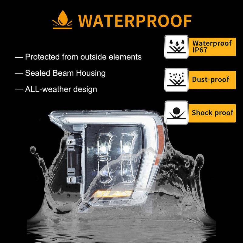 VLAND LED Matrix Projector Headlights for Ford F150 14th Gen 2021-2023