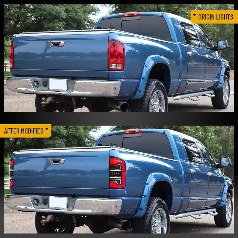 VLAND Smoked Full  LED Tail Lights For 2002-2006 Dodge Ram 1500 2500 3500 w/Start-up