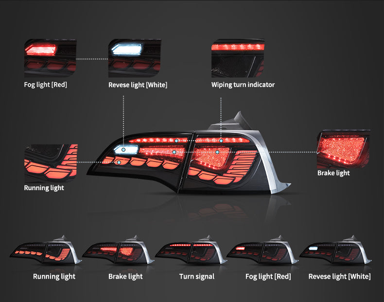 VLAND Feux arrière LED pour Tesla Model 3 2007-2022 avec indicateur séquentiel d'animation de démarrage