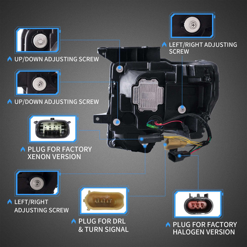 VLAND Full LED Headlights & Tail Lights For Ford F150 Pickup 2009-2014