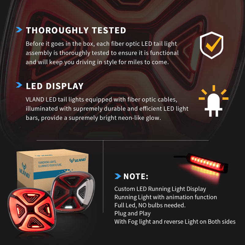 VLAND Full LED Tail Lights For Mercedez Benz Smart 453 Fortwo/Forfour 2015-2019