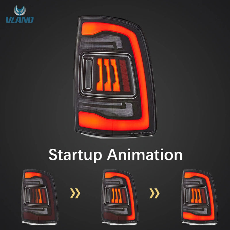 VLAND LED Reflector Projector Headlights + LED Tail Light for 09-18 Dodge RAM 1500/2500/3500