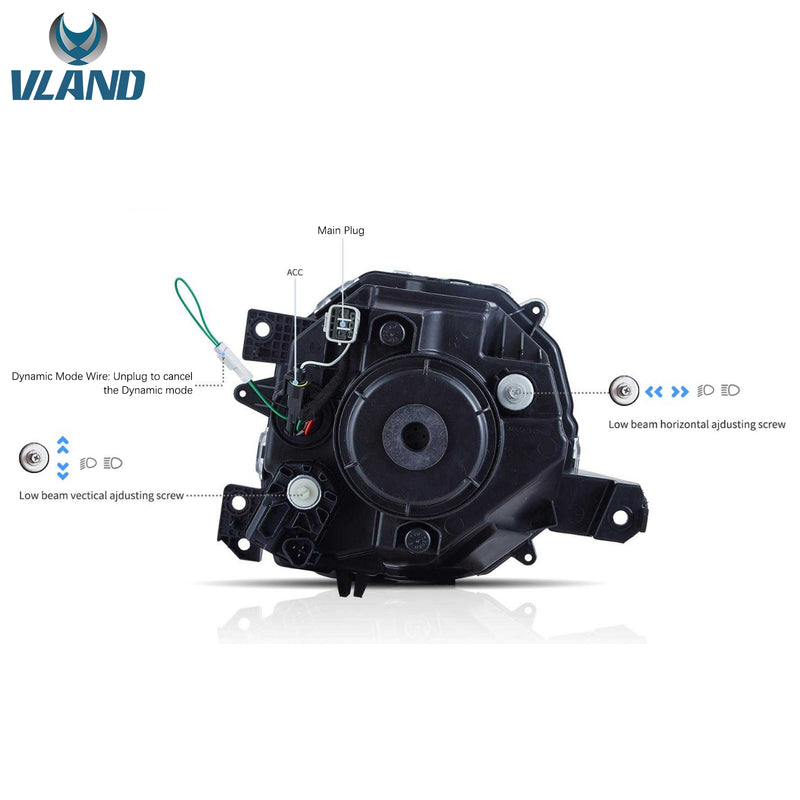 VLAND Full LED Headlights For スズキ ジムニー 4代目 2018-2023 JB64W JB74W / Suzuki Jimny 2018-2023 4th Gen (Fourth Generation)