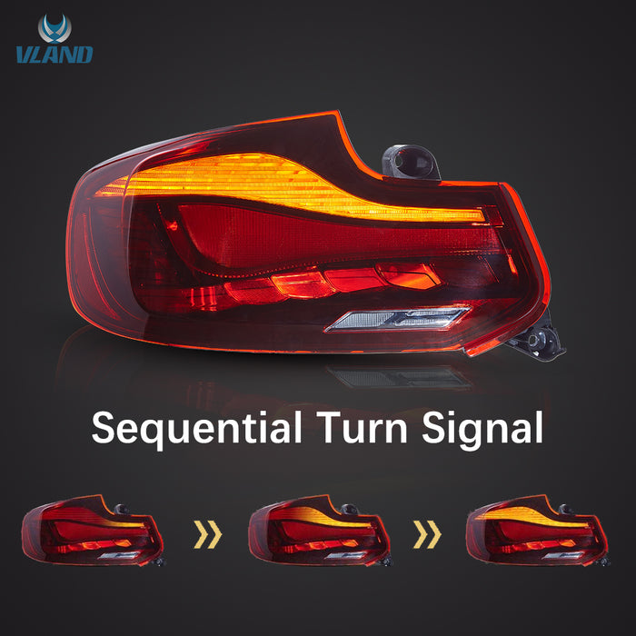 VLAND Full LED Tail Lights for BMW 2 Series M2 2014-2021 1st Gen (F87/F22/F23) w/ Startup Animation [GTS Style]