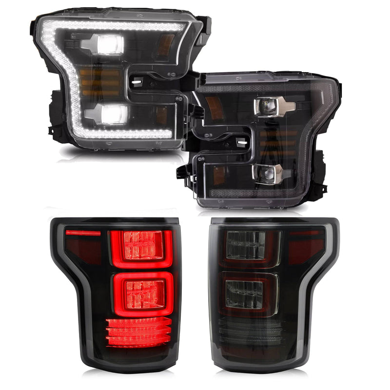 VLAND Full LED Headlights and Tail Lights For Ford F150 2015-2017