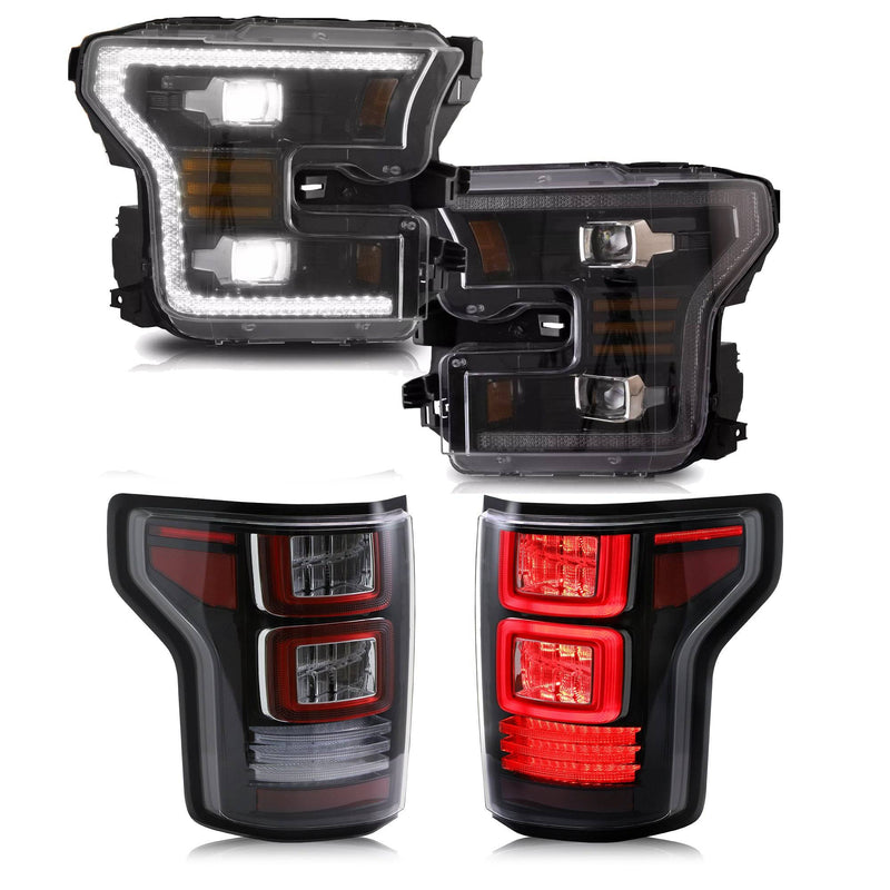 VLAND Full LED Headlights and Tail Lights For Ford F150 2015-2017