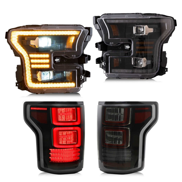 VLAND Full LED Headlights and Tail Lights For Ford F150 2015-2017
