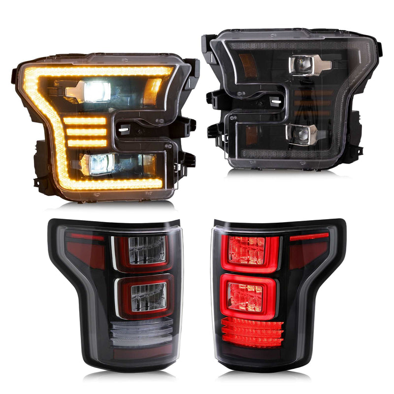 VLAND Full LED Headlights and Tail Lights For Ford F150 2015-2017