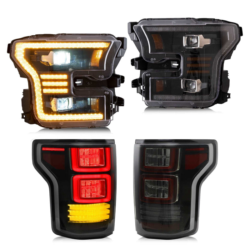 VLAND Full LED Headlights and Tail Lights For Ford F150 2015-2017