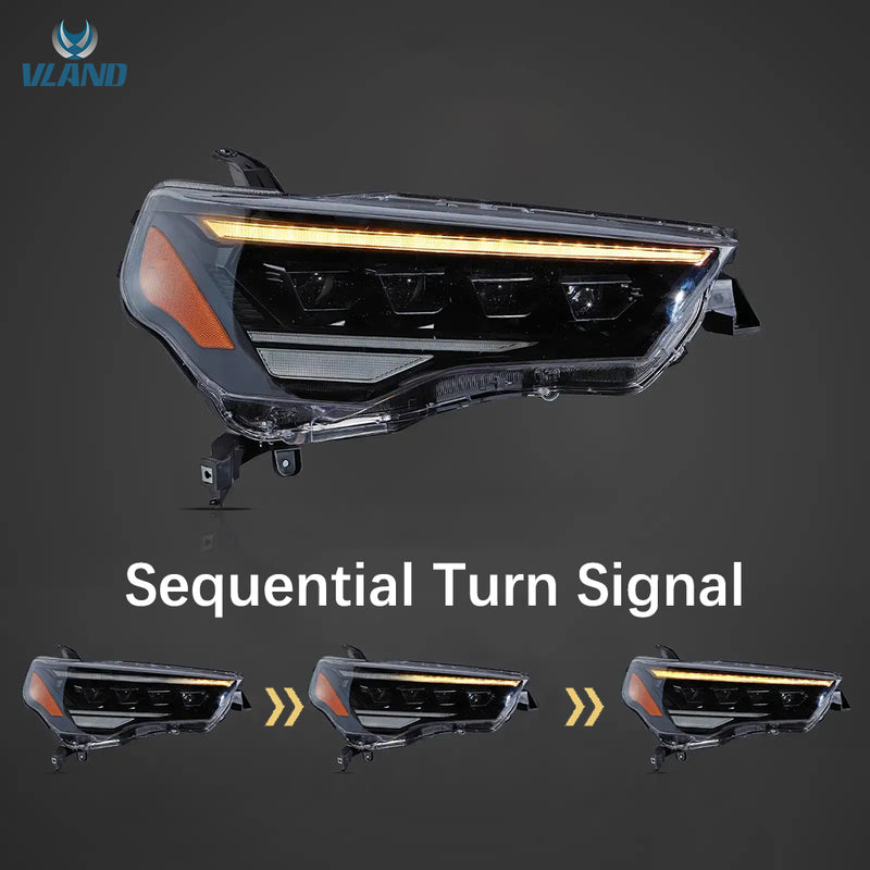 VLAND LED Matrix Projector Headlights For Toyota 4Runner 2014-2023 5th Gen [4 Projectors]