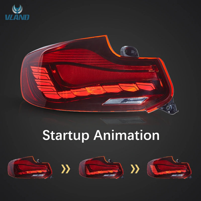 VLAND Full LED Tail Lights for BMW 2 Series M2 2014-2021 1st Gen (F87/F22/F23) w/ Startup Animation Selectable [GTS Style]