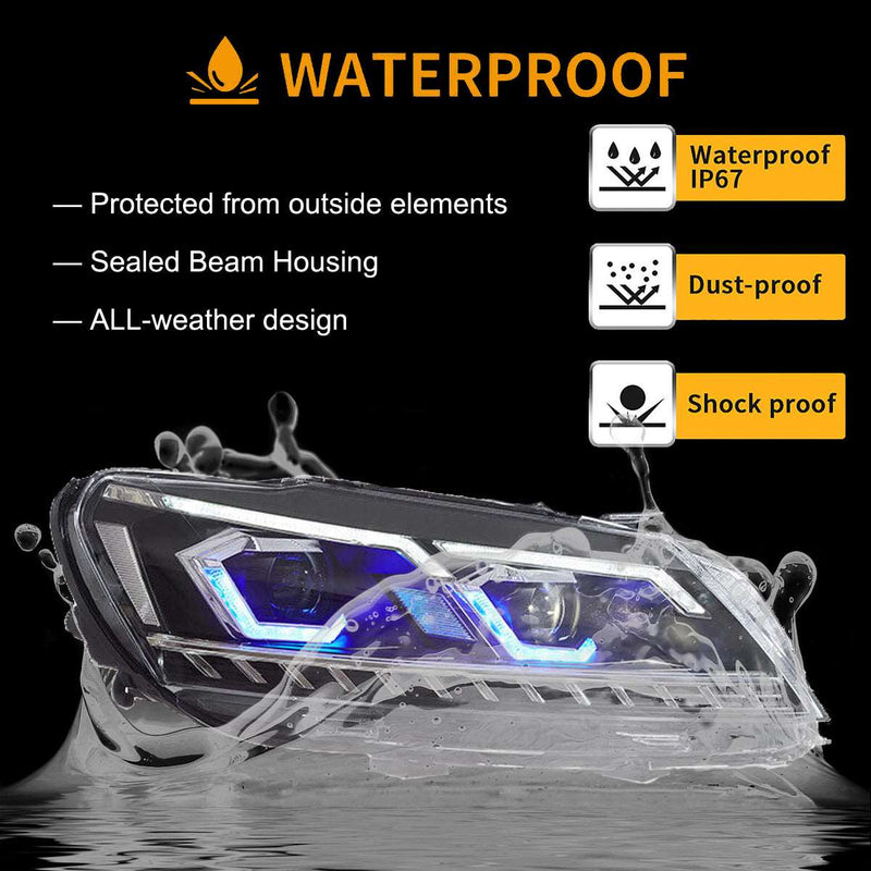 VLAND Full LED Dual Beam Headlights for Volkswagen Passat 2011–2015 1st Gen (Frist generation A32/A33. North America)