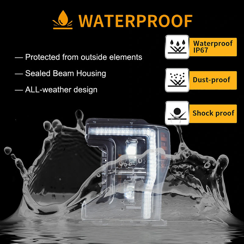 Reflektory projektorowe LED VLAND do Forda F250/F350/F450/F550 Super Duty 2017–2019 Pickup Truck 4. generacji