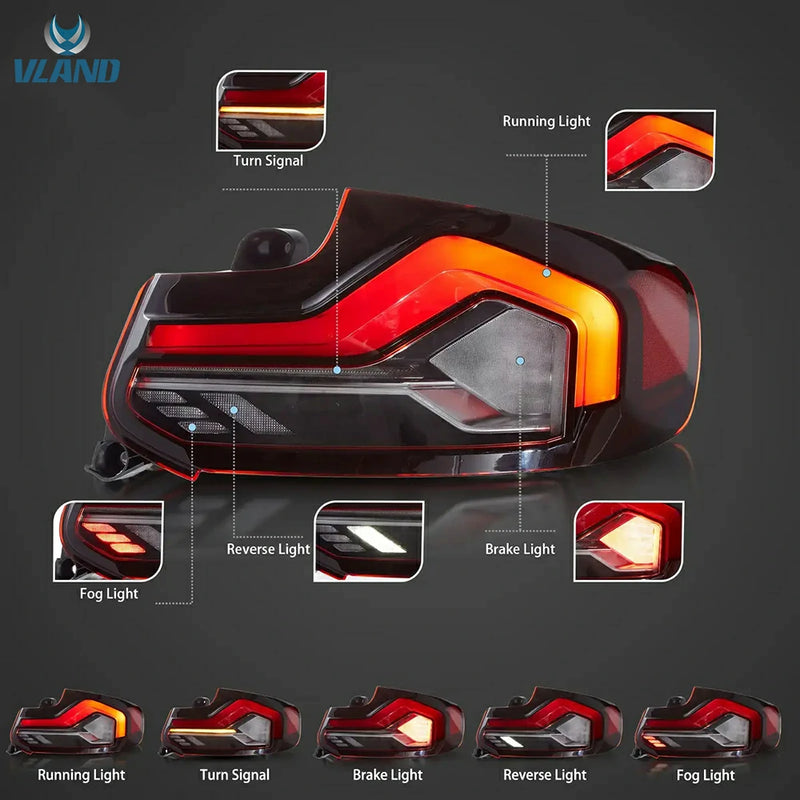 VLAND Full LED Tail Lights for BMW 2 Series M2 2014-2021 1st Gen (F87/F22/F23) w/ Sequential Turn [2nd Gen Coupé Style]