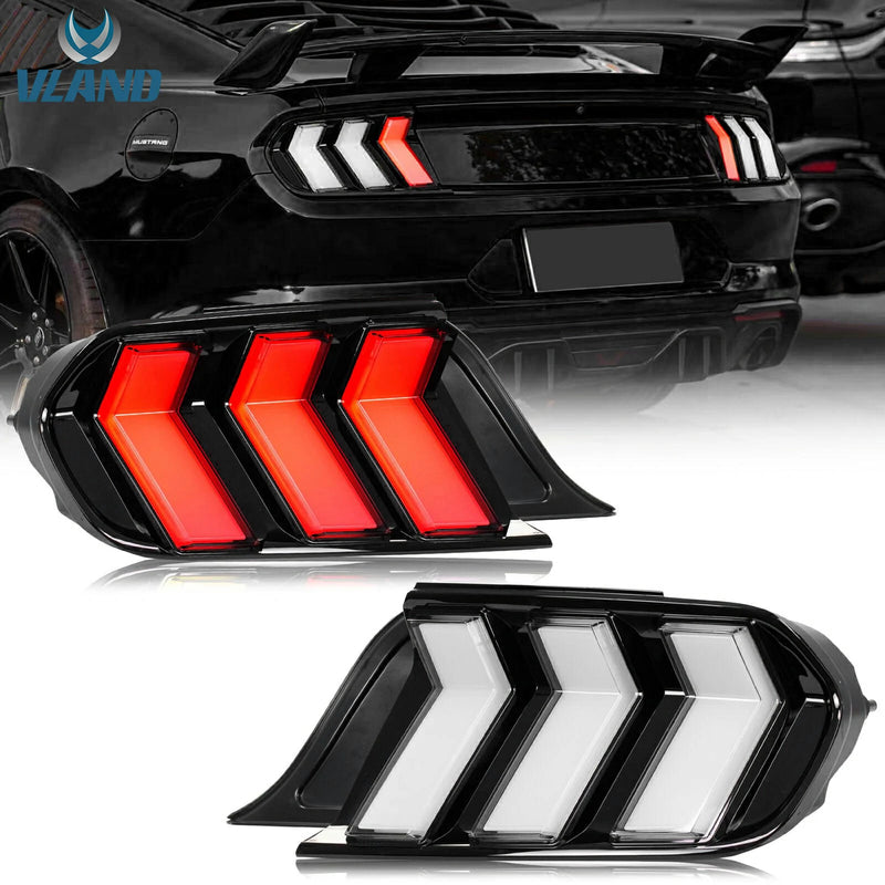 VLAND LED Tail Lights for Ford Mustang 2015-2023 6th Gen 5-Mode Turn Signal Switchable