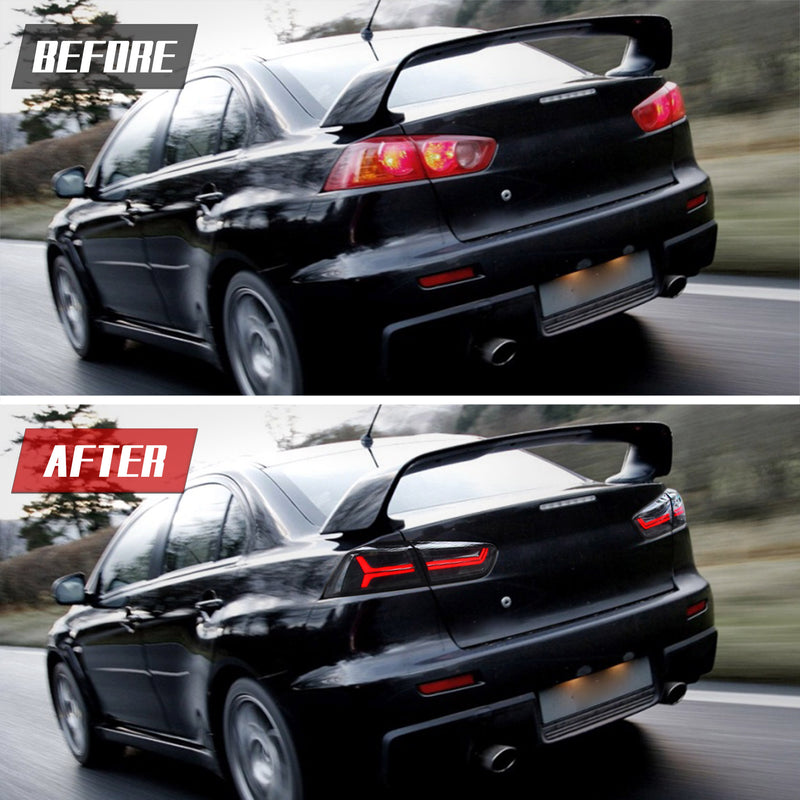 VLAND Demon Eye Projector Headlights LED Tail Lights Combo For Mitsubishi Lancer EVO X 2008-2017