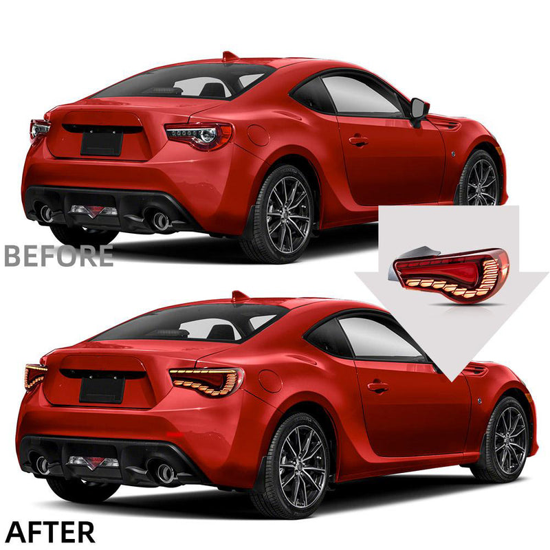 VLAND Dual Beam Projector Headlights + Full LED Tail Lights for Toyota 86 12-20 Subaru BRZ 13-20 Scion FR-S 13-20