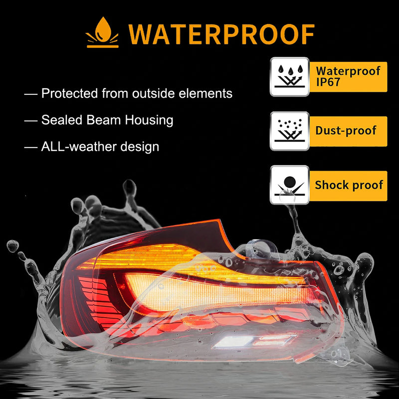 VLAND Full LED Tail Lights for BMW 2 Series M2 2014-2021 1st Gen (F87/F22/F23) w/ Startup Animation Selectable [GTS Style]