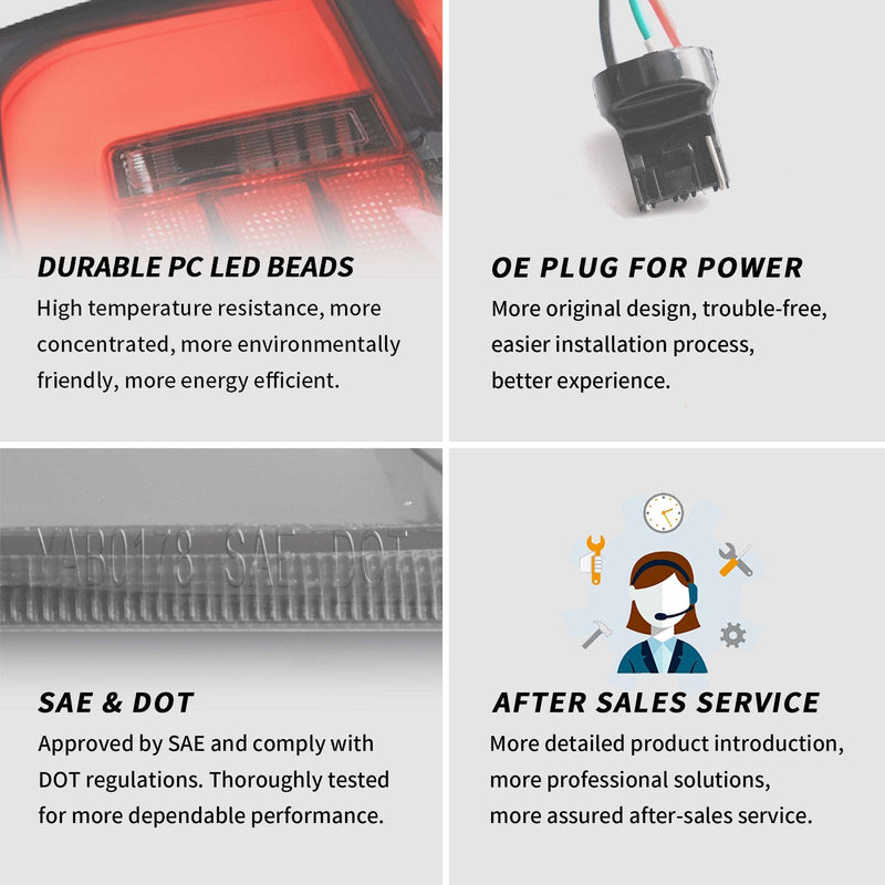 VLAND Custom LED Red Smoked Tail Lights for Toyota Camry 2012-2014 XV50 7th Gen (MOQ of 100)