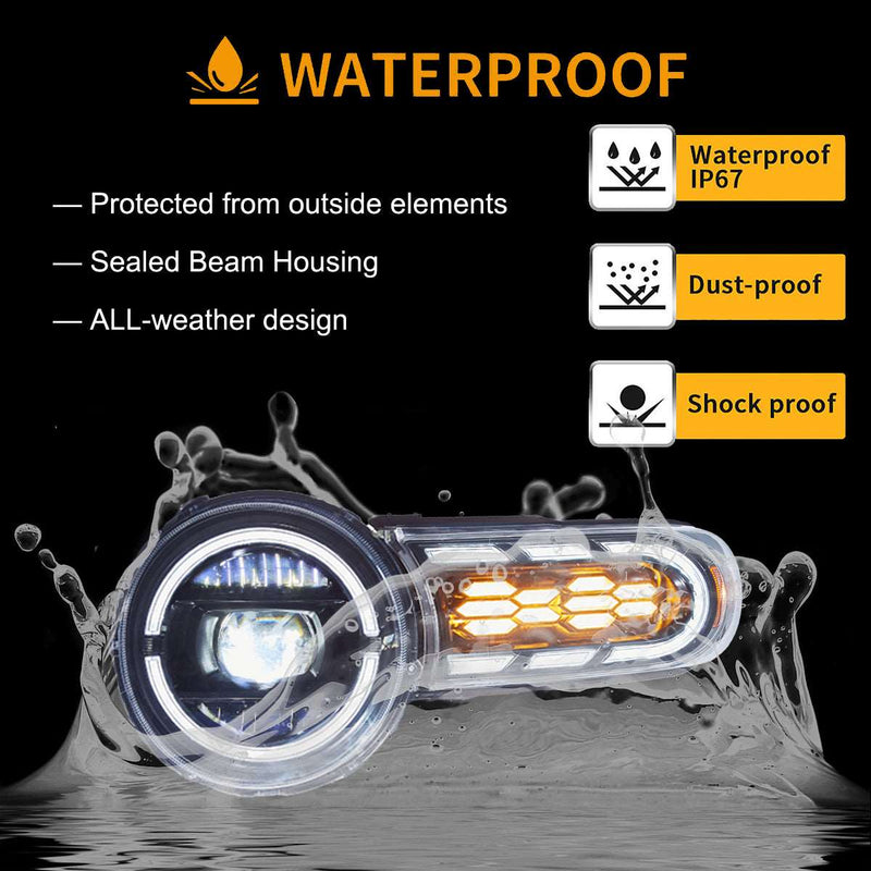 VLAND Full LED Dual Beam Headlights / Sequential DRL Side Lamps for Toyota FJ Cruiser 2007-2023