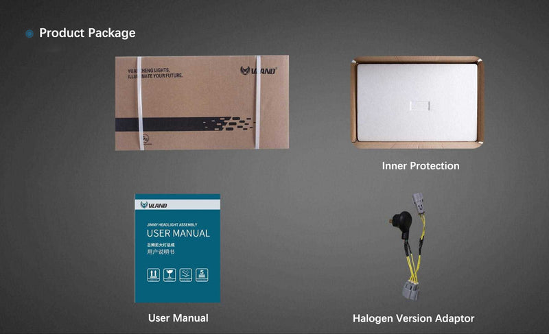 VLAND Full LED Headlights For スズキ ジムニー 4代目 2018-2023 JB64W JB74W / Suzuki Jimny 2018-2023 4th Gen (Fourth Generation)