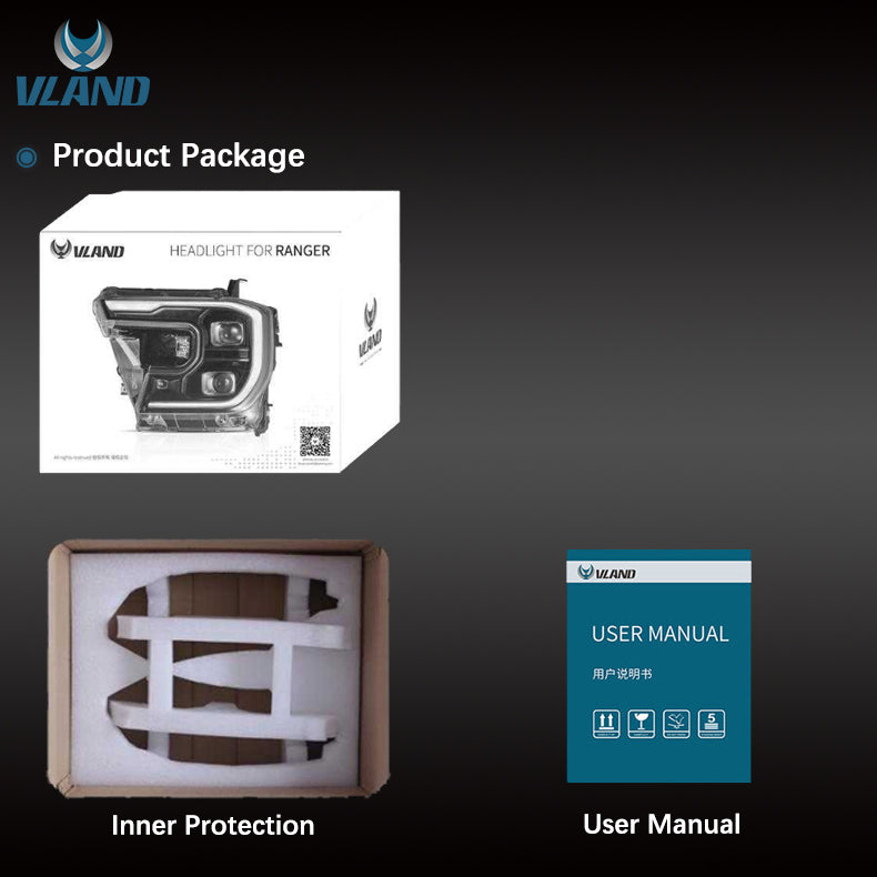 VLAND Full LED Headlights for Ford Ranger T6 2022-UP 2nd Gen P703