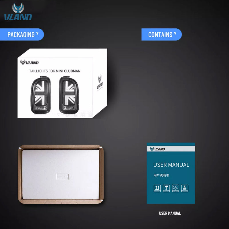 Vland LED Tail Lights For Mini Clubman R55 2007-2013 1st Gen