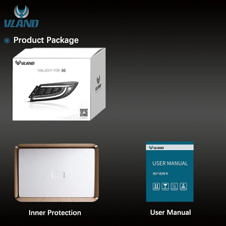 VLAND Full LED Tail Lights for Toyota GR86 / Subaru BRZ 2nd Gen ZN8/ZD8 2021-2024