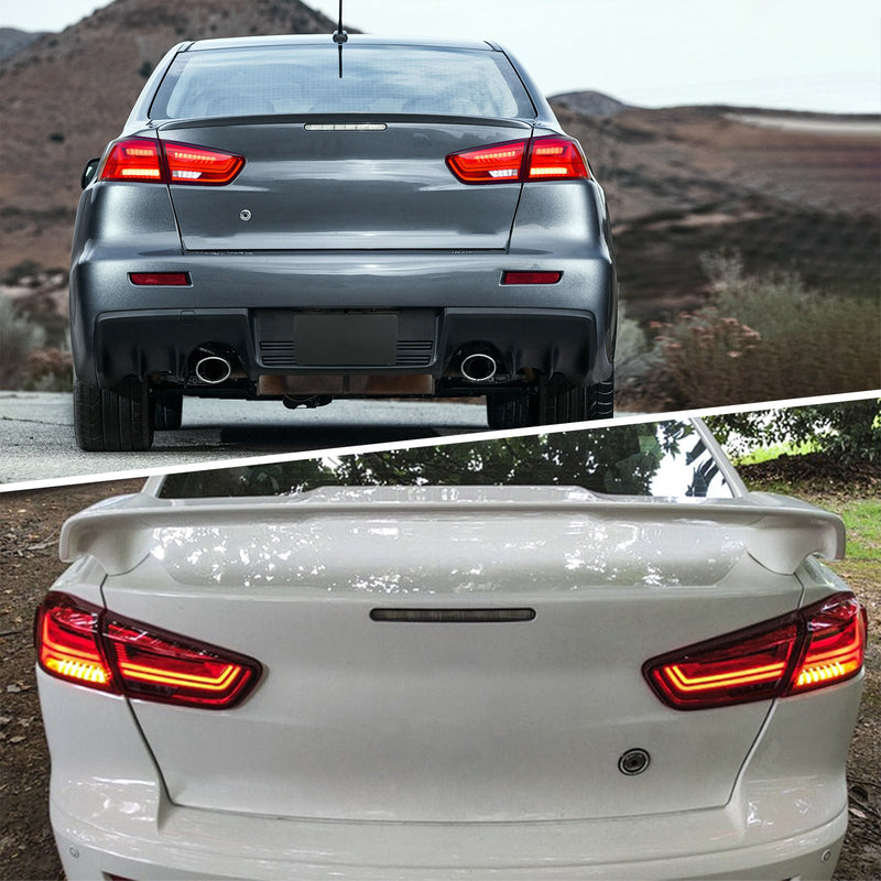 VLAND Dual Beam Projector Headlights and Tail Lights for Mitsubishi Lancer EVO X 2008-2017 (Multi-Choice Combination)