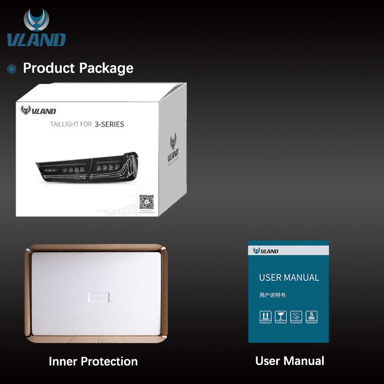 VLAND Full LED Laser Tail Lights for BMW 3 Series G20 Sedan 2019-2022 7th Gen (Seventh generation)