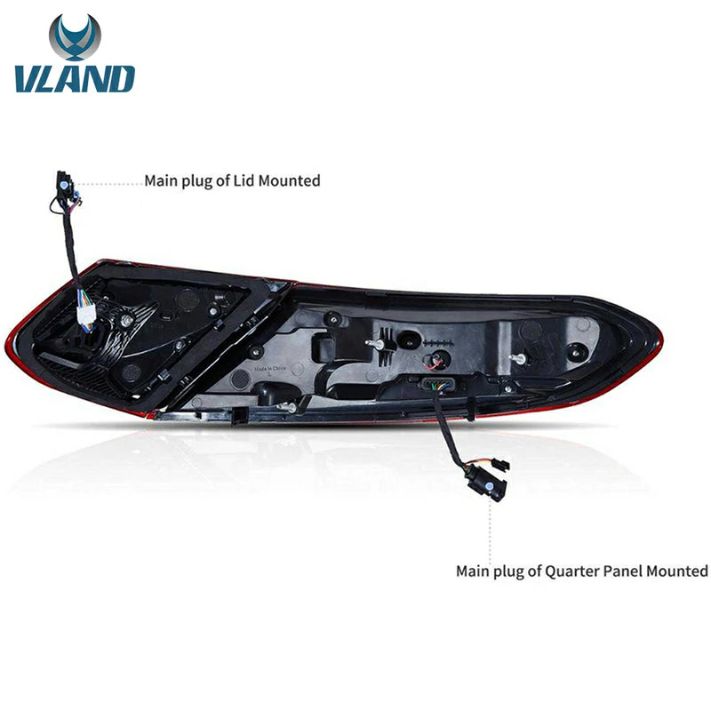 VLAND Full LED Tail Lights for Mercedes-Benz C-Class C205 Coupe 2015-2023 A205 Cabriolet/Convertible 2016-2023 4th Gen