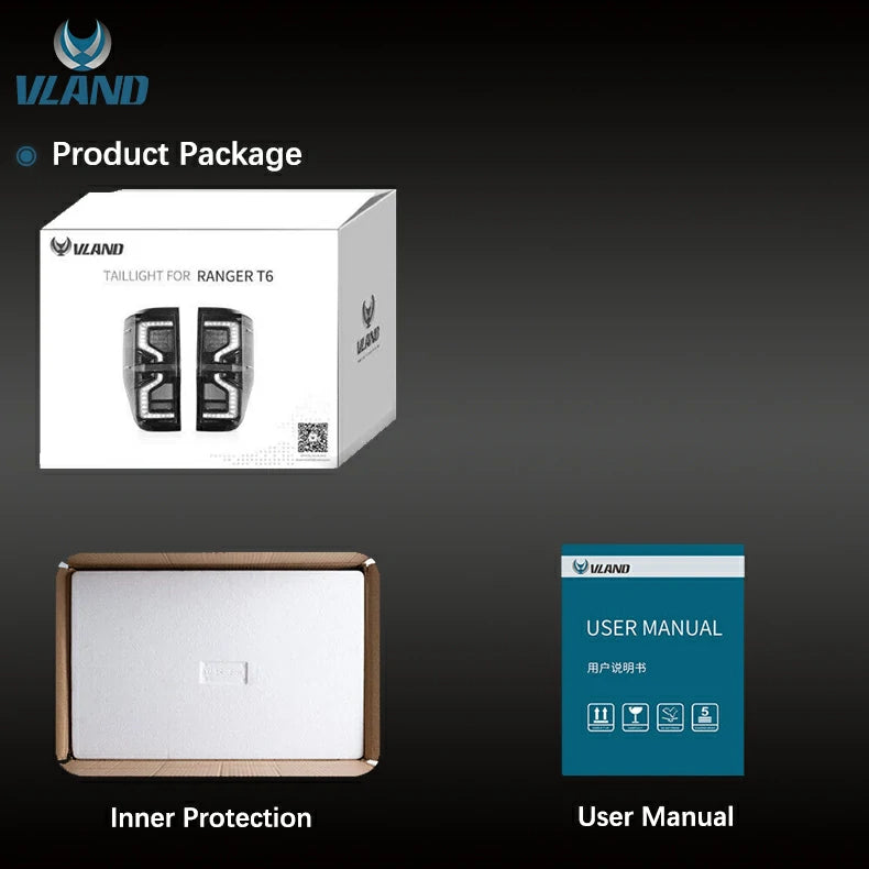 VLAND LED Tail Lights III For Ford Ranger T6/P375 2012-2022