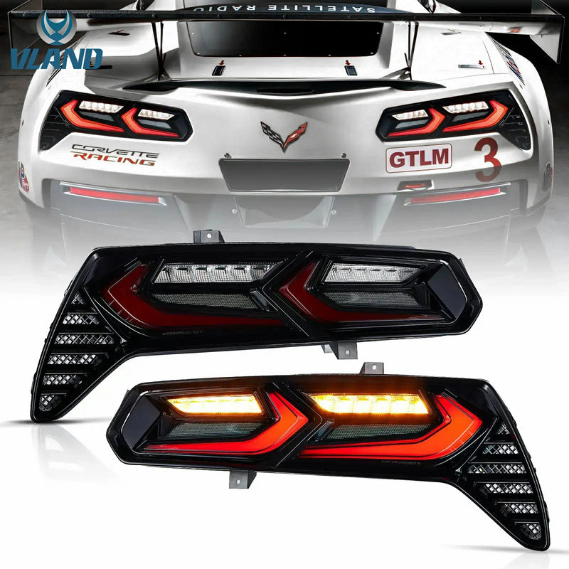 Chevrolet Chevy Corvette C7 2014-2019 VLAND LED Tail Lights C8-Style