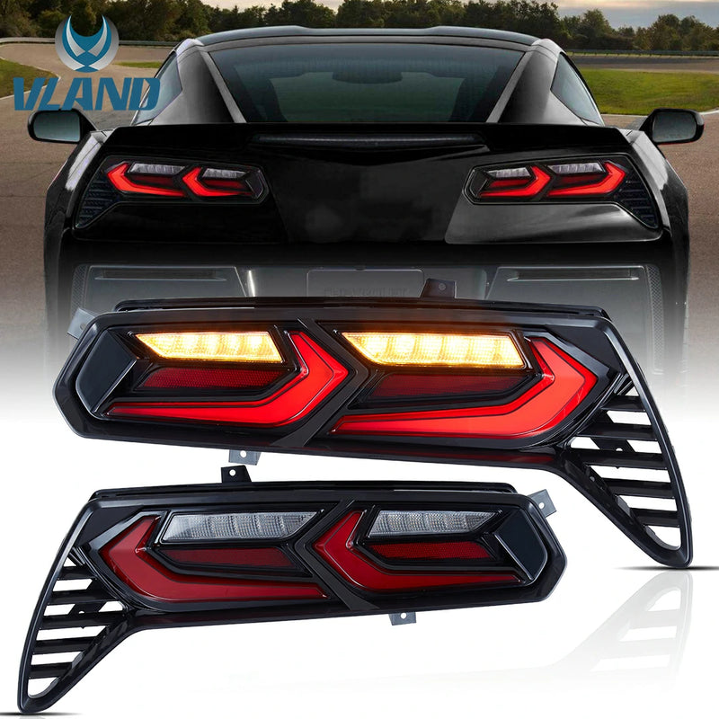 Chevrolet Chevy Corvette C7 2014-2019 VLAND LED Tail Lights C8-Style