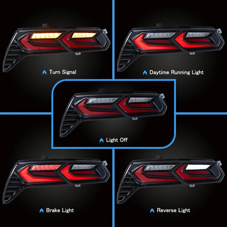 Chevrolet Chevy Corvette C7 2014-2019 VLAND LED Tail Lights C8-Style