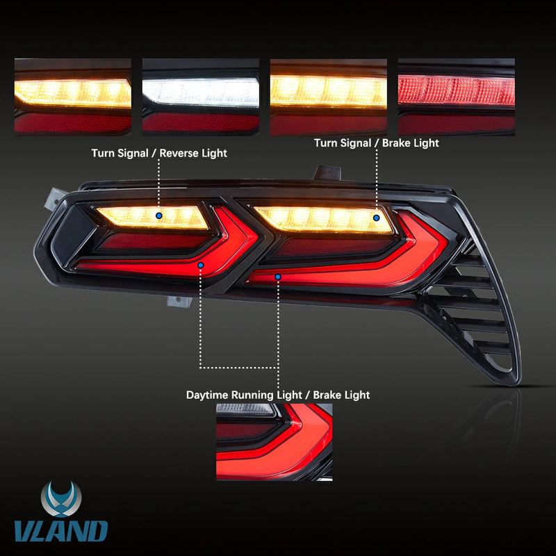 Chevrolet Chevy Corvette C7 2014-2019 VLAND LED Tail Lights C8-Style