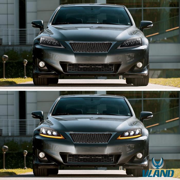 VLAND LED Headlights + Full LED Tail Lights for Lexus IS250 IS350 2006-2012 IS200d IS F 2008-2014