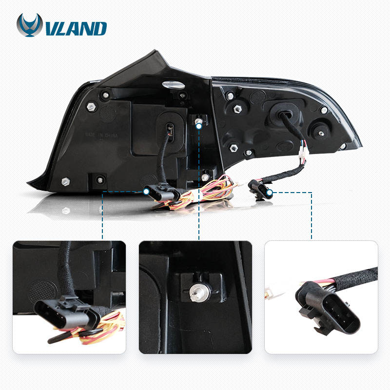 VLAND LED Tail Lights for Tesla Model 3 2007-2022 with Start Up Animation Sequential Red Indicator (US Model)