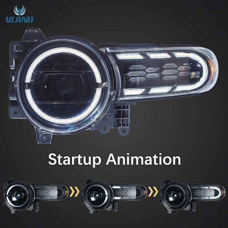 Toyota FJ Cruiser 2007-2023 1st Gen VLAND Full LED Dual Beam Headlights w/ Sequential Indicator Dynamic Mode