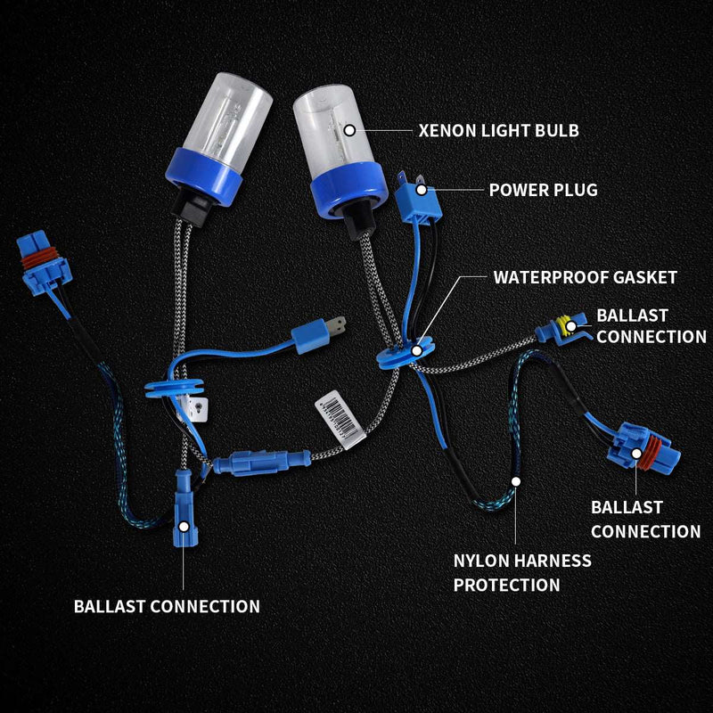 VLAND 2PCs D2H Xenon Headlight Bulbs Conversion HID KIT with Ballast 12V 35W 6000K VLAND Factory