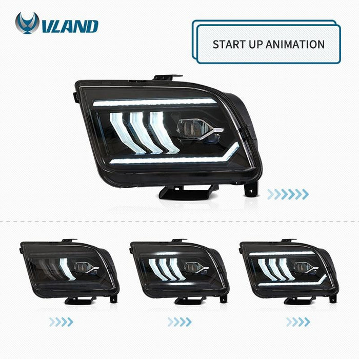 VLAND Dual Beam Headlights for Ford Mustang 2005-2009 VLAND Factory