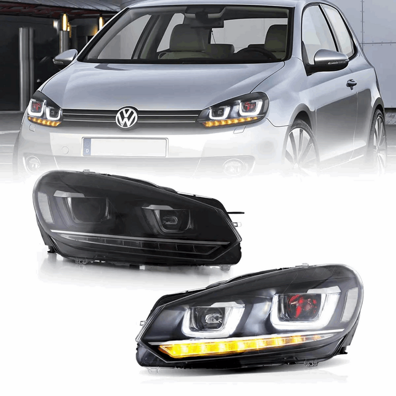 VLAND Dual Beam LED Projector Headlights for Volkswagen Golf 6 / MK6 2010-2014 With Sequential VLAND Factory