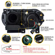 VLAND Dual Beam Projector Headlights For Dodge Challenger 2008-2014 with Sequential Turn Signals VLAND Factory