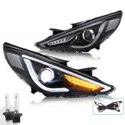 VLAND Dual Beam Projector Headlights For Hyundai Sonata 2011-2014 W/ Sequential VLAND Factory