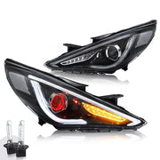 VLAND Dual Beam Projector Headlights For Hyundai Sonata 2011-2014 W/ Sequential VLAND Factory