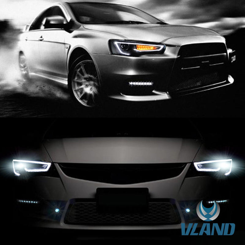 VLAND Dual Beam Projector Headlights for Mitsubishi Lancer EVO X 2008-2020 VLAND Factory