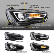 VLAND Dual Beam Projector Headlights for Mitsubishi Lancer EVO X 2008-2020 VLAND Factory