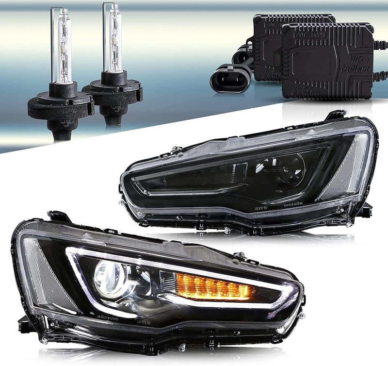 VLAND Dual Beam Projector Headlights for Mitsubishi Lancer EVO X 2008-2020 VLAND Factory